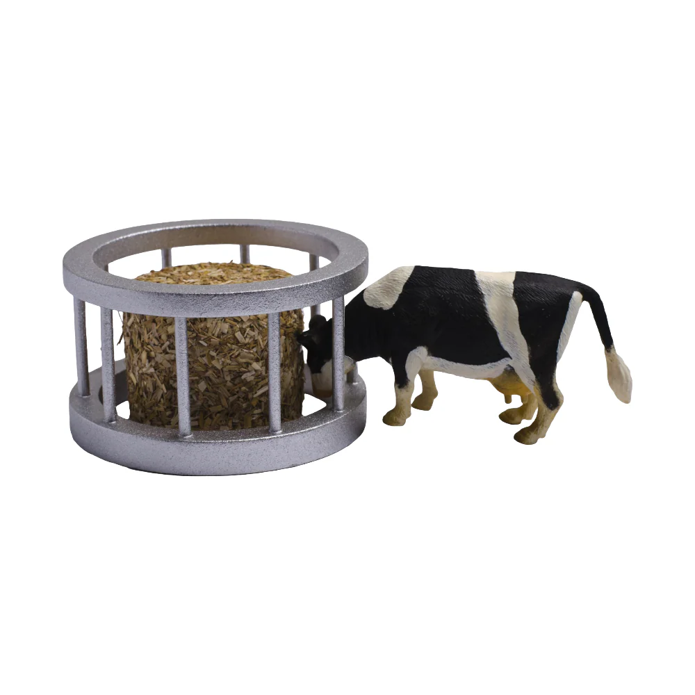 1:32 Feeder Ring, Round Bale & Cow