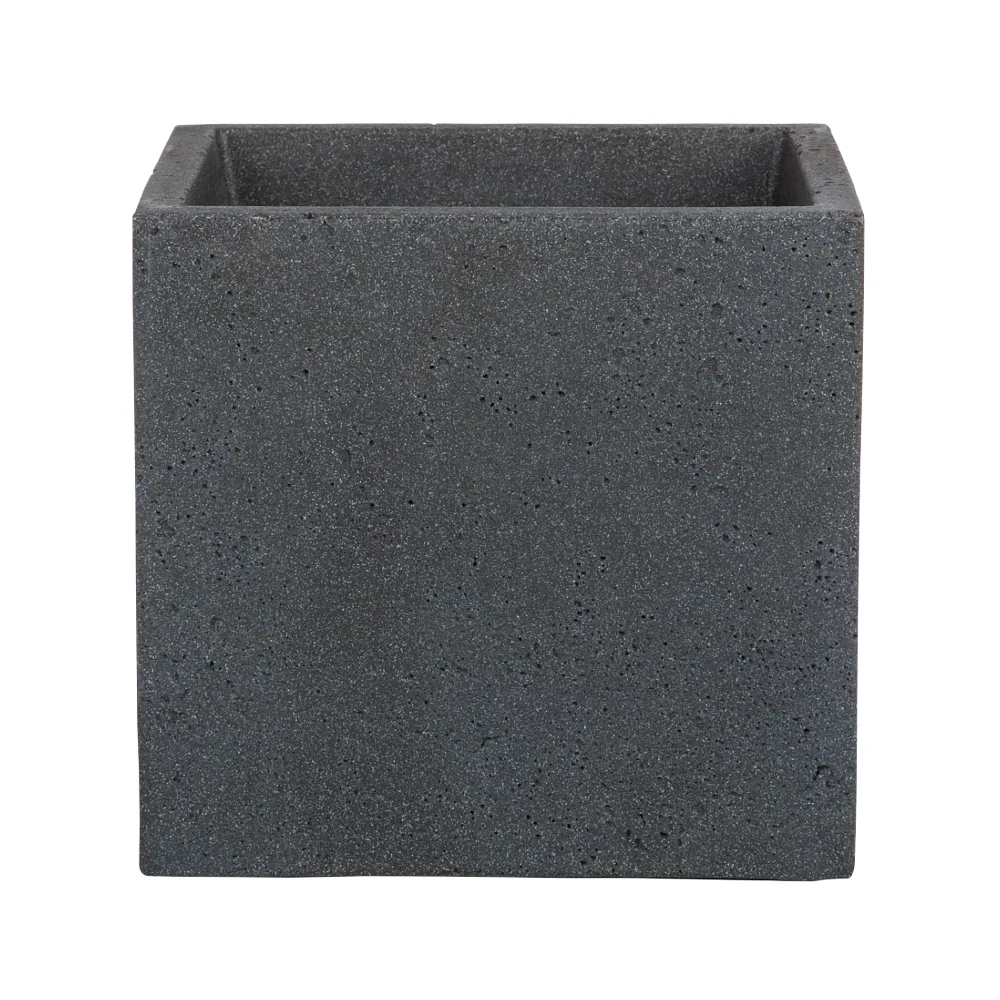 Apta Beton Cube 30cm Black Plant Pot