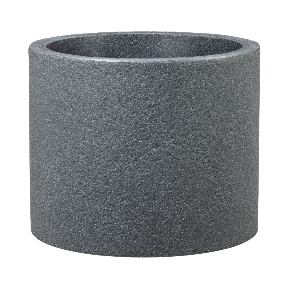 Apta Beton Low Cylinder 40cm Black Plant Pot