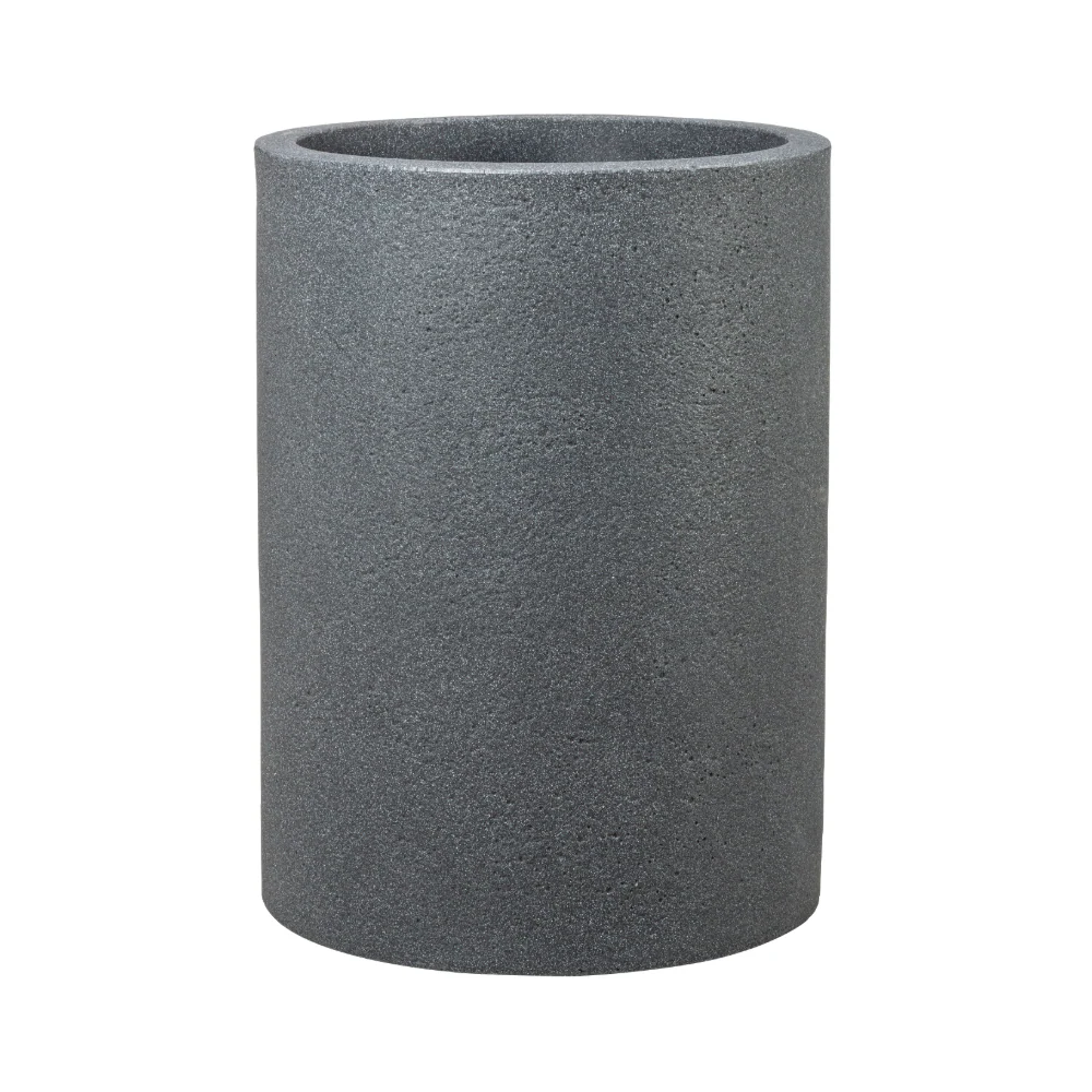 Apta Beton Tall Cylinder 30cm Black Plant Pot