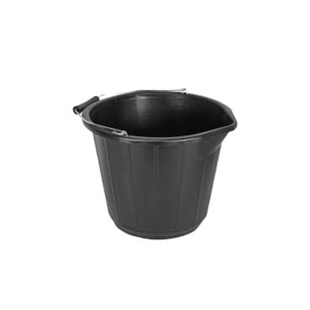 Black Plastic Bucket 14L