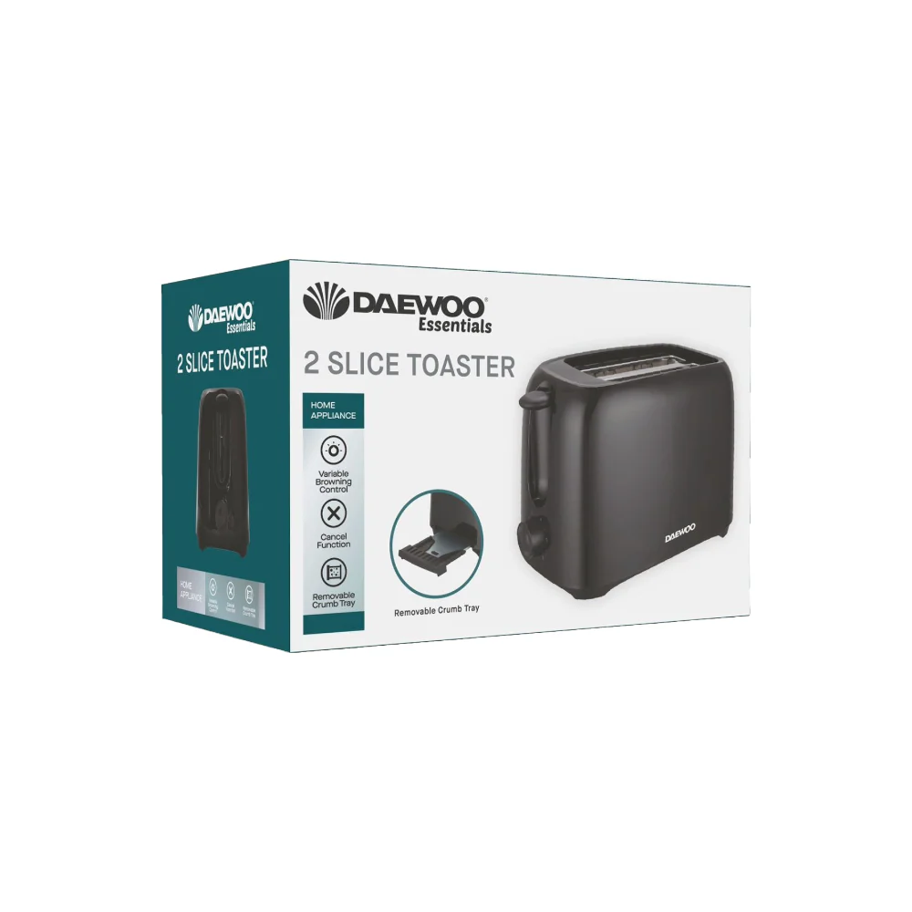 Daewoo Two Slice Toaster in Black