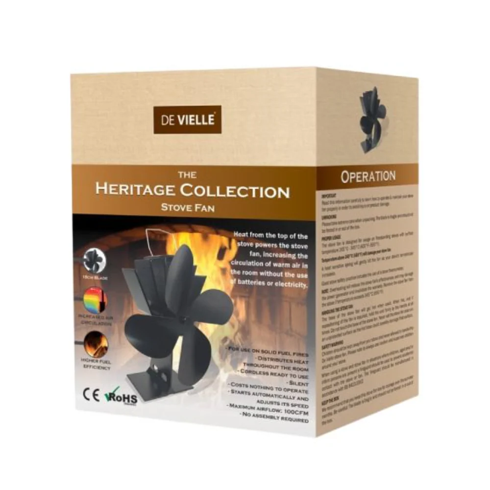 De Vielle 4 Blade Heritage Stove Fan - Image 2