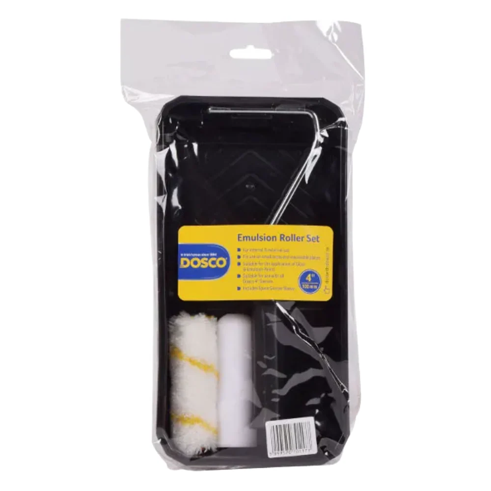 Dosco 4″ Emulsion Paint Roller Set with Glosser Sleeve