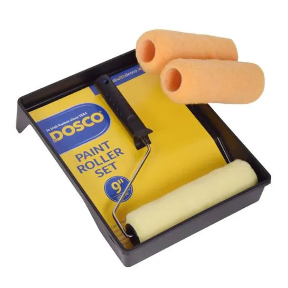 Dosco 9″ Paint Roller Set with Tray and 3 Sleeves