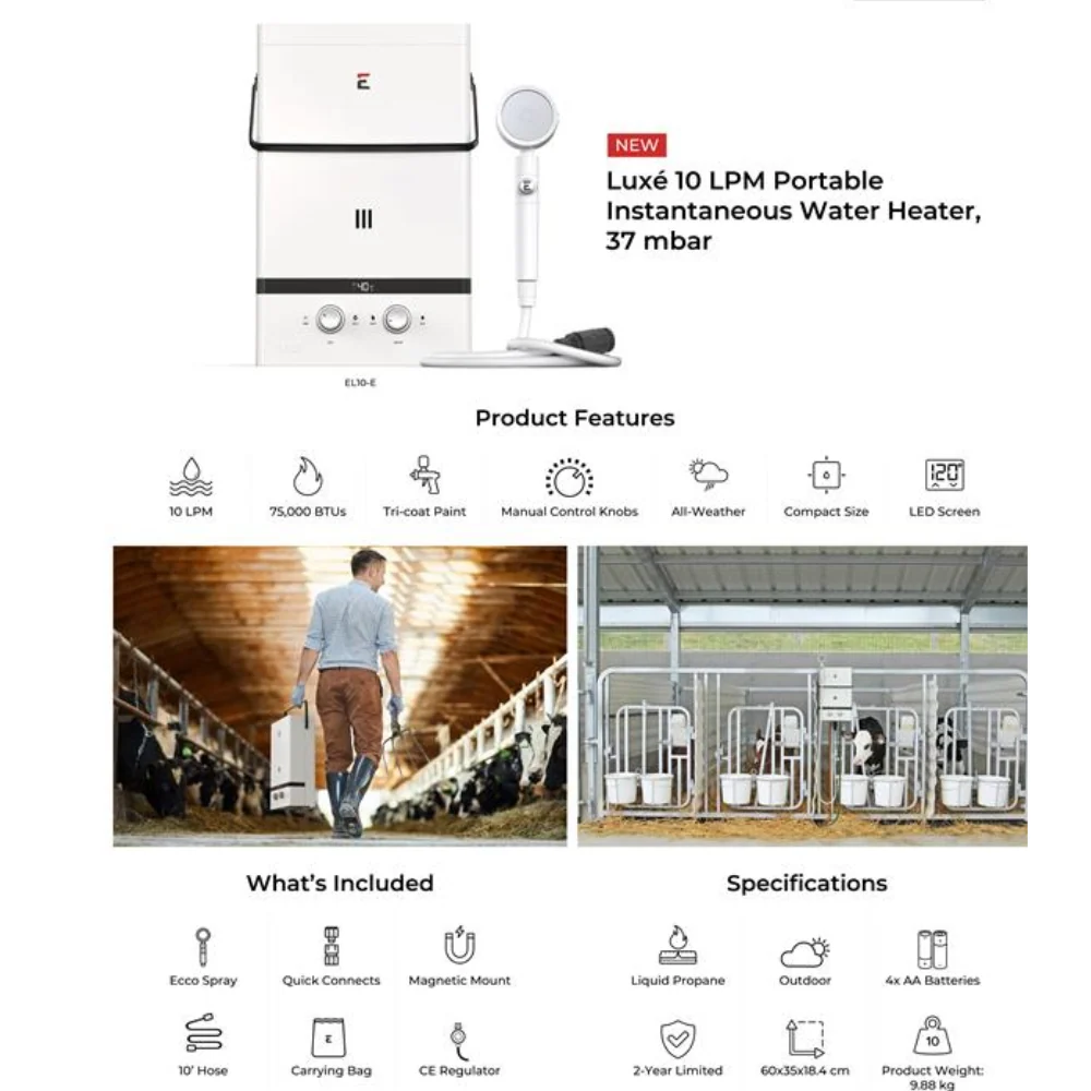 Eccotemp Luxé 10 LPM Portable Water Heater - Image 8