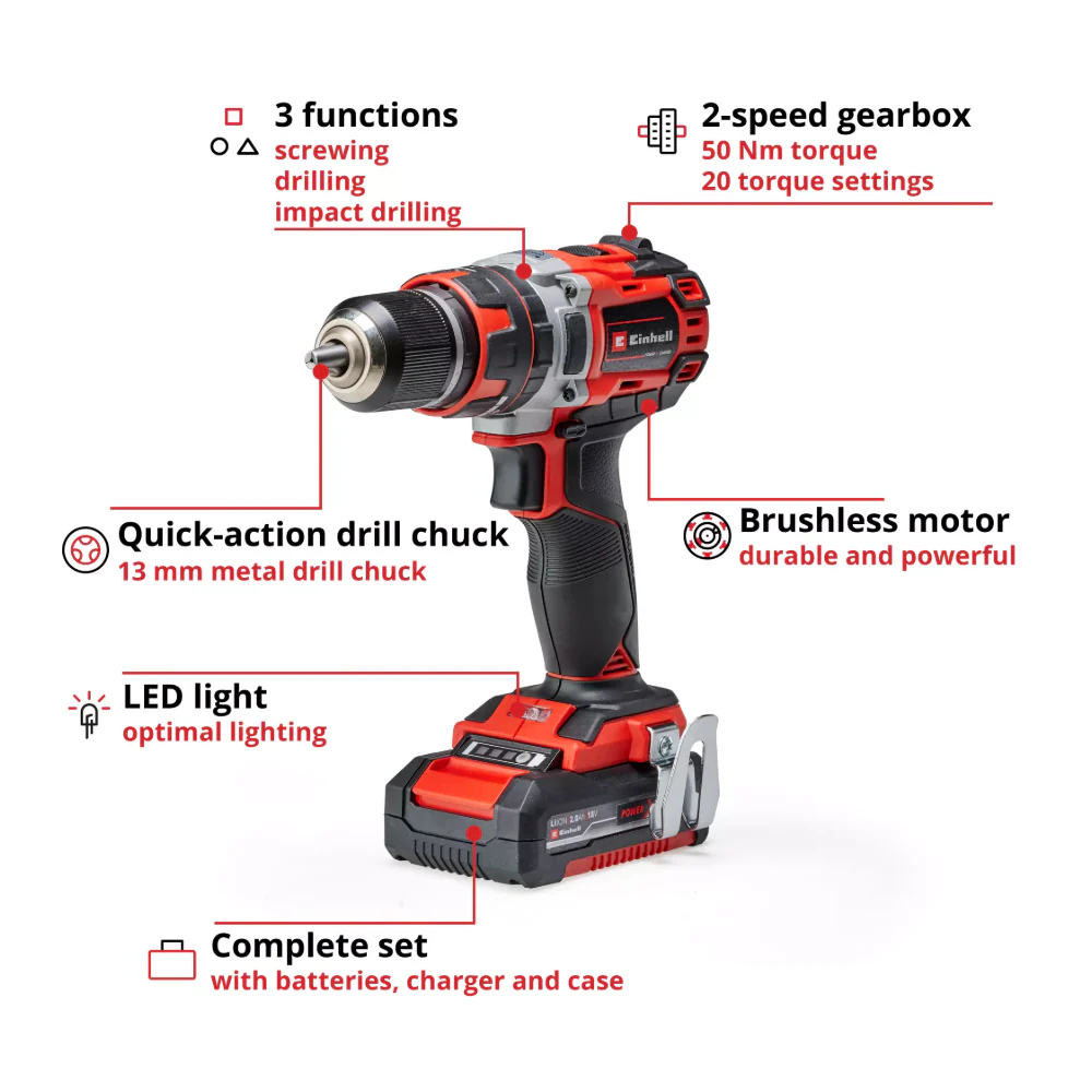 Einhell 18V Brushless Cordless Impact Drill - Image 4