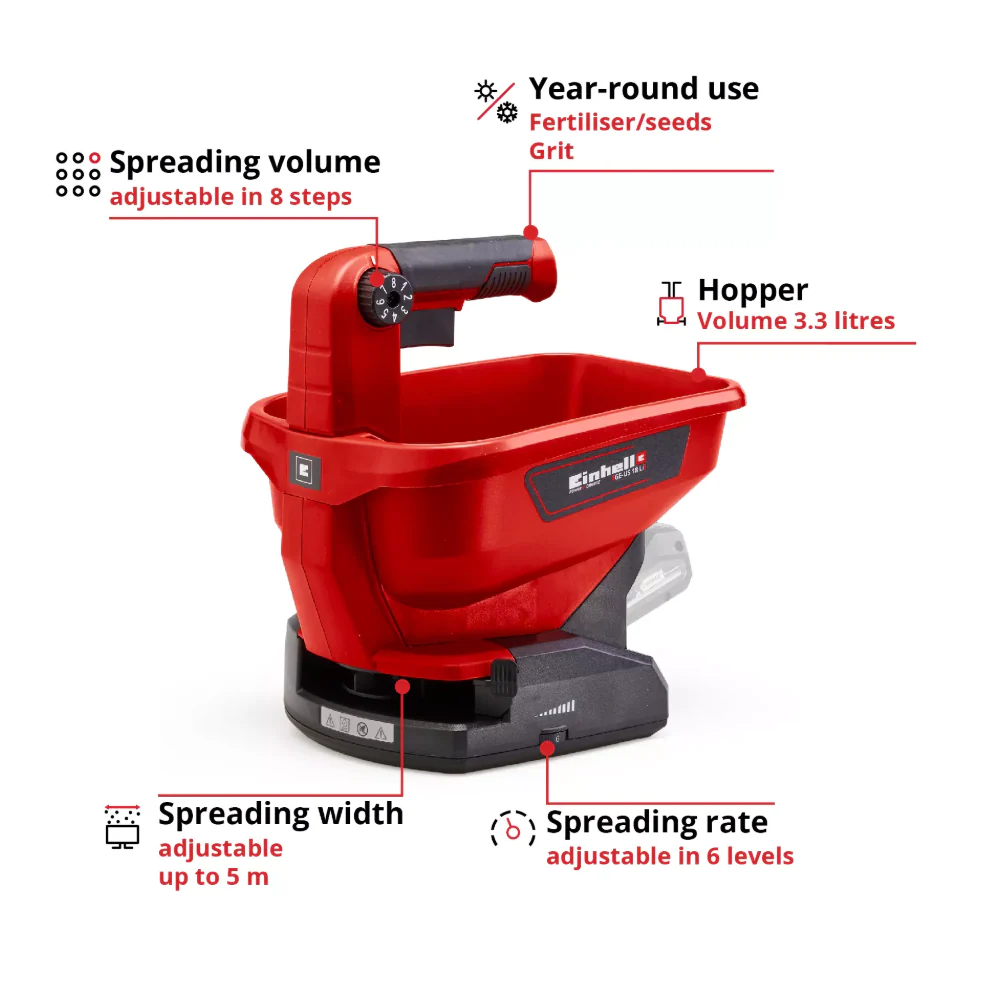 Einhell Universal Spreader 3.3L Kit Includes 18V 2.5Ah & Charger - Image 6
