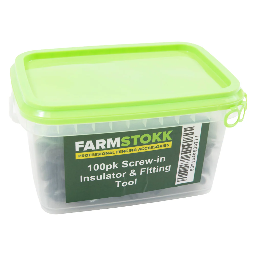 Farmstokk 100 Pack Screw-in Insulator & Fitting Tool