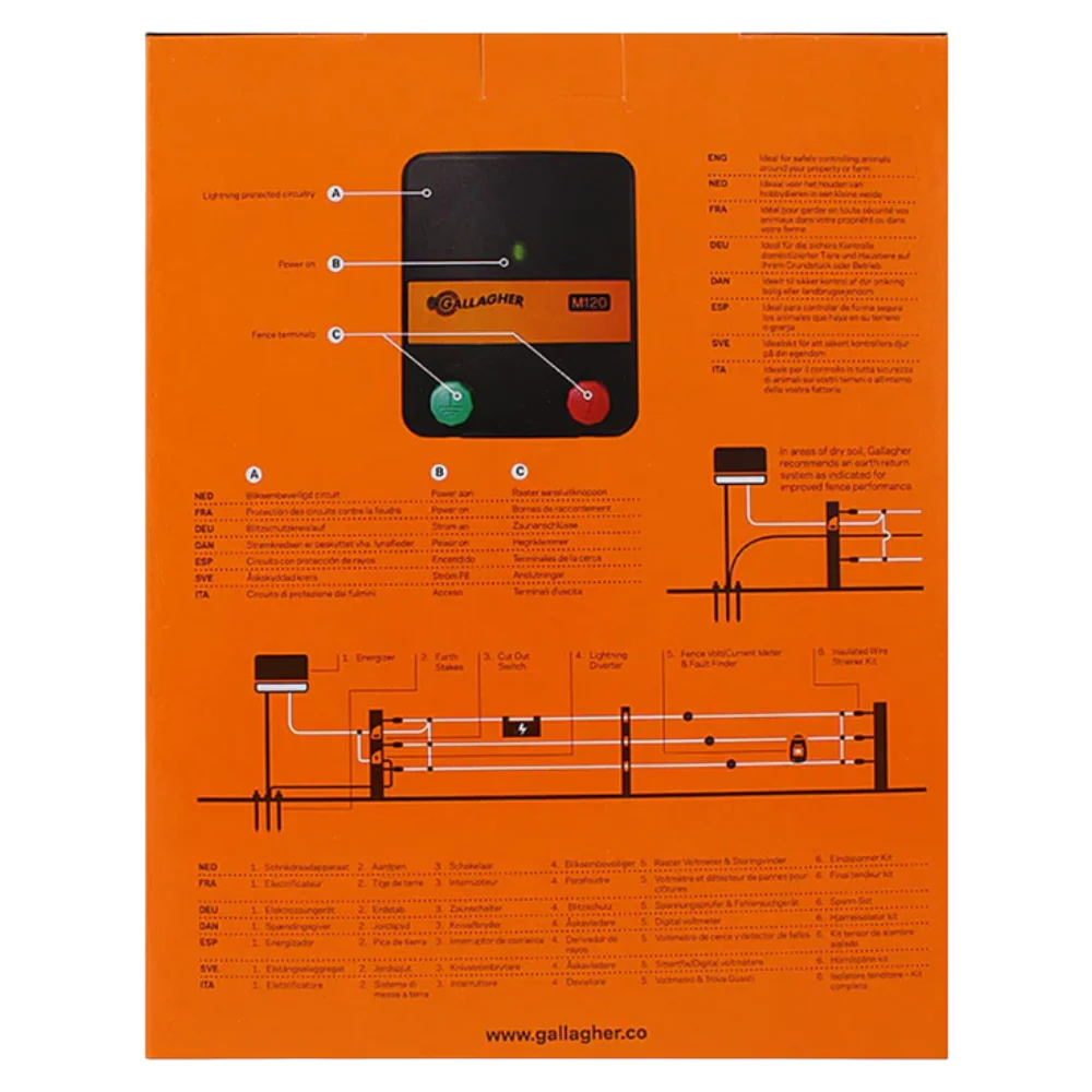 Gallagher M120 Mains Fence Energiser 230v - Image 2