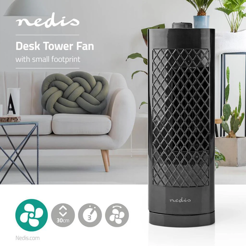 Nedis 3-Speed 12" Desk Fan - Image 4