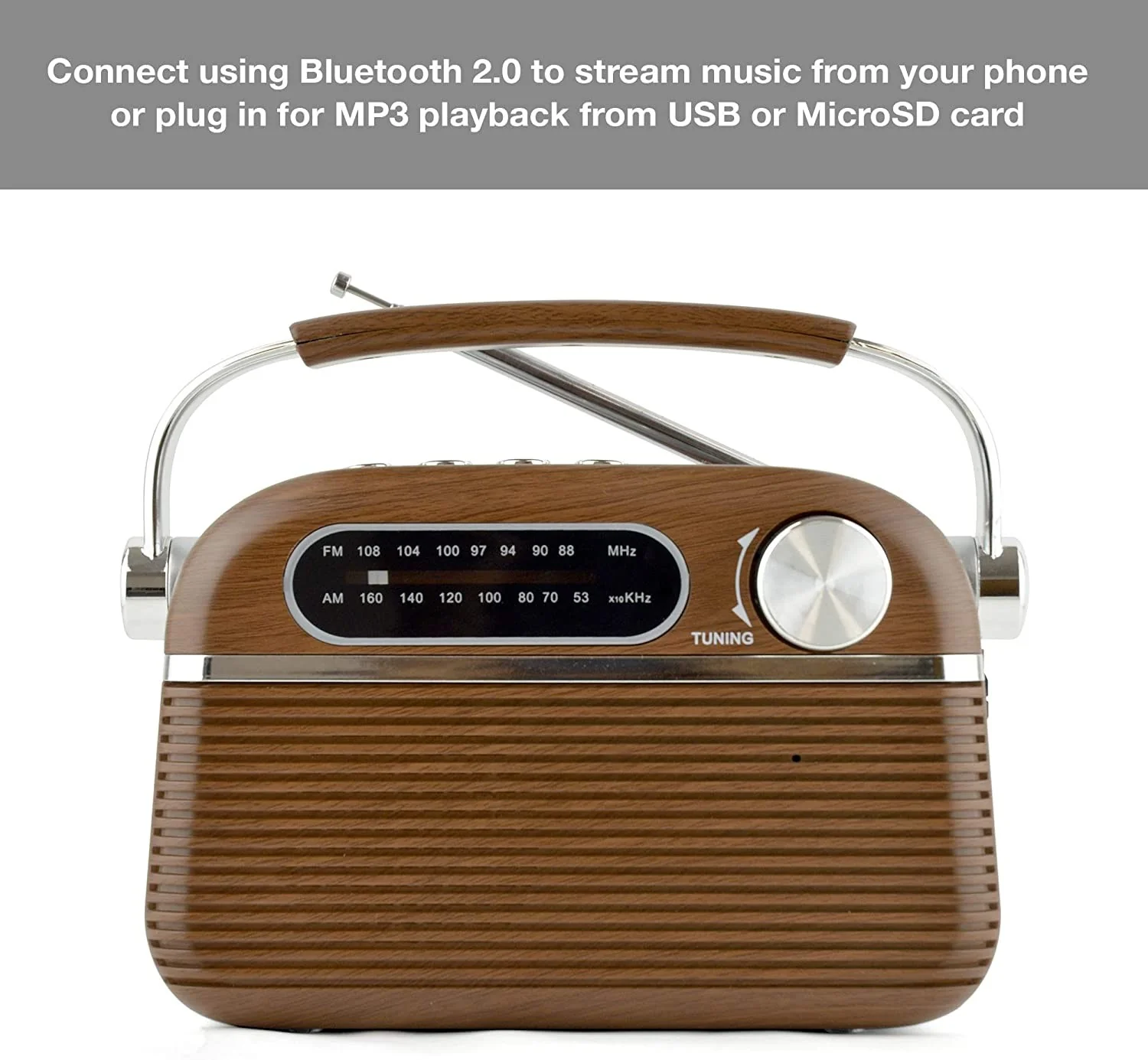 Lloytron FM/AM Rechargeable Portable Vintage Radio - Image 2