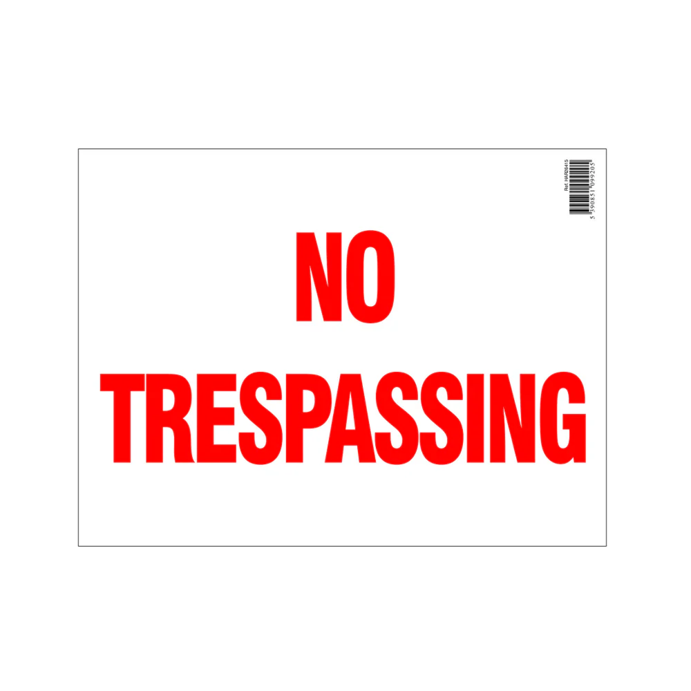 No Trespassing Sign 400 x 300mm