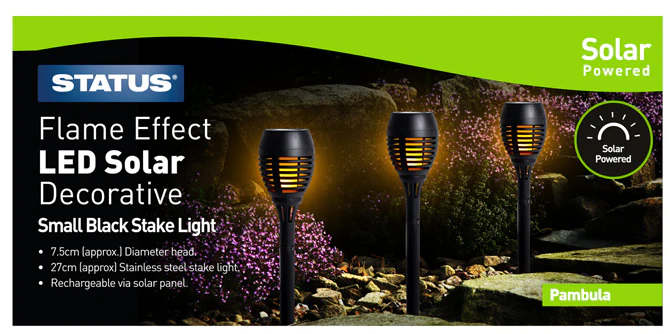Pambula Flaming Effect Solar Lights 3 Pack - Image 4