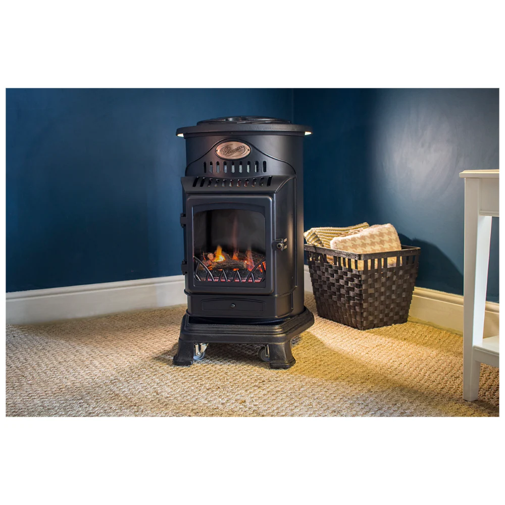 Provence Portable Gas Fire in Matt Black - Image 10