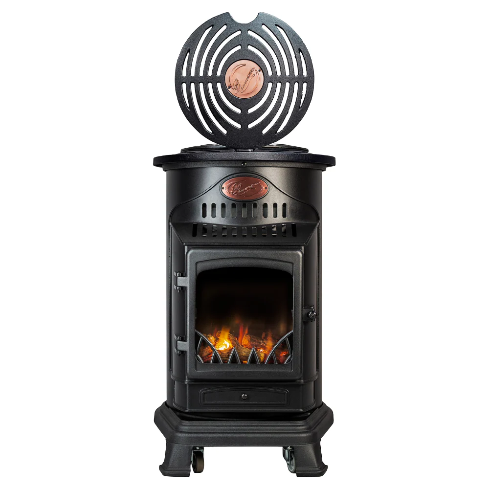 Provence Portable Gas Fire in Matt Black - Image 2