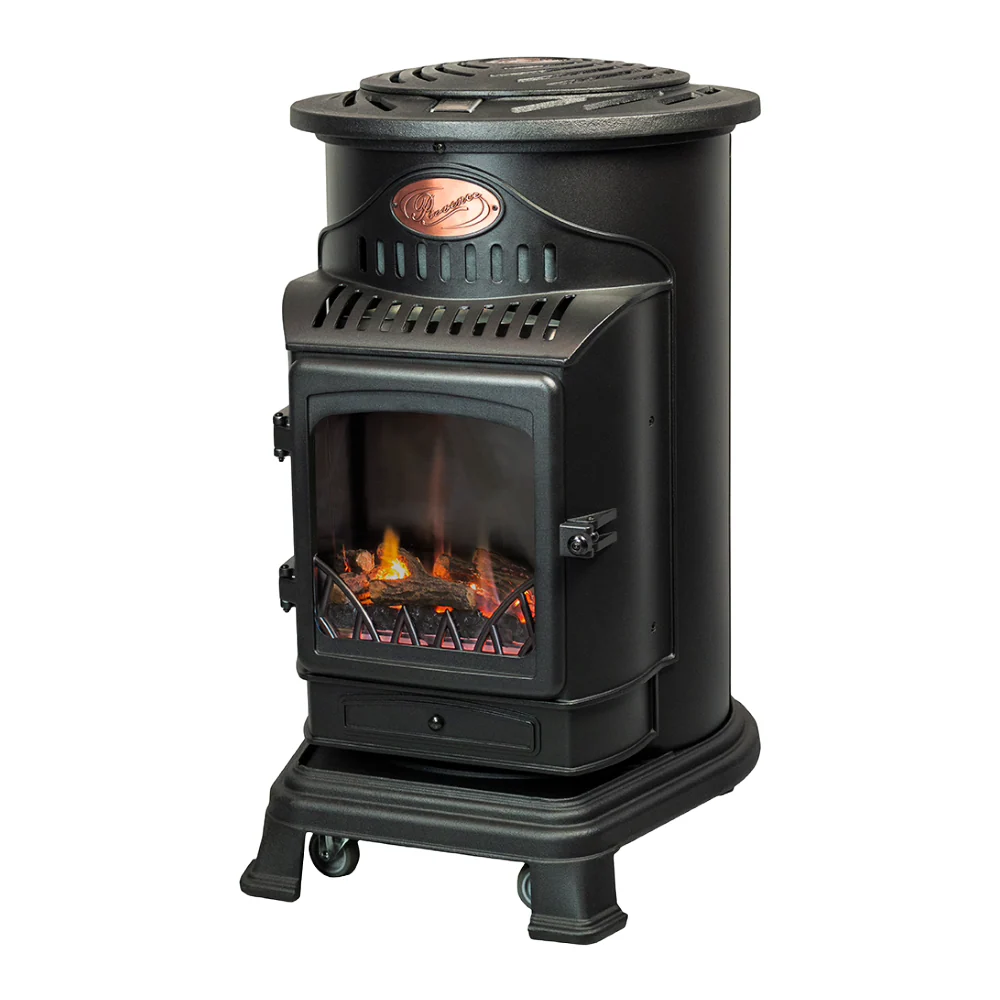 Provence Portable Gas Fire in Matt Black - Image 4