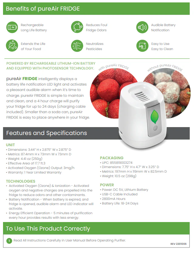 PureAir Fridge Air Purifier - Image 8
