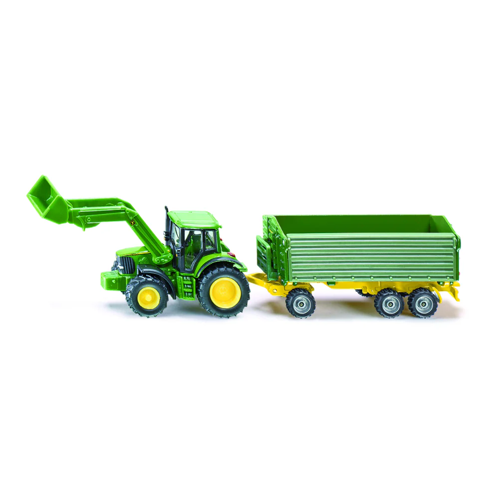 Siku 1:87 John Deere Tractor with Loader & Trailer