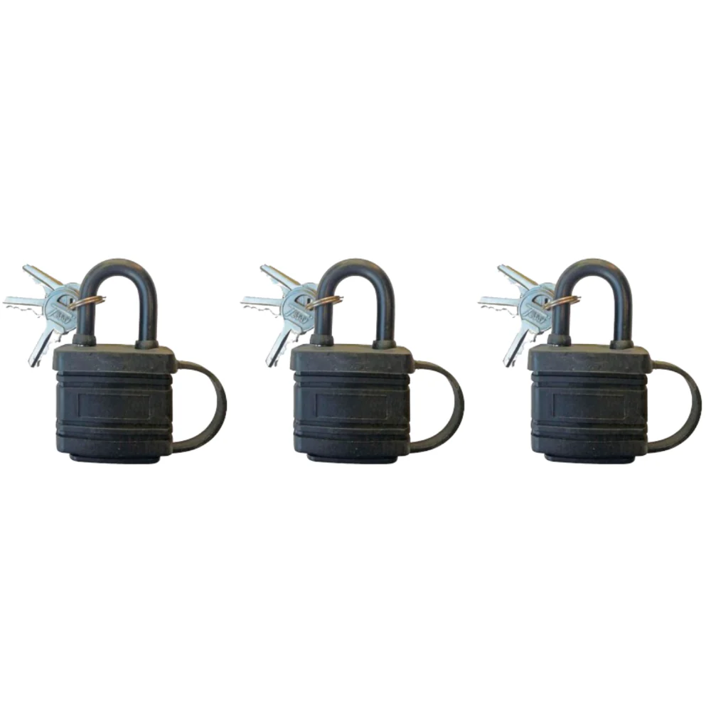 Tessi Laminated Steel Outdoor PadLocks 3pk