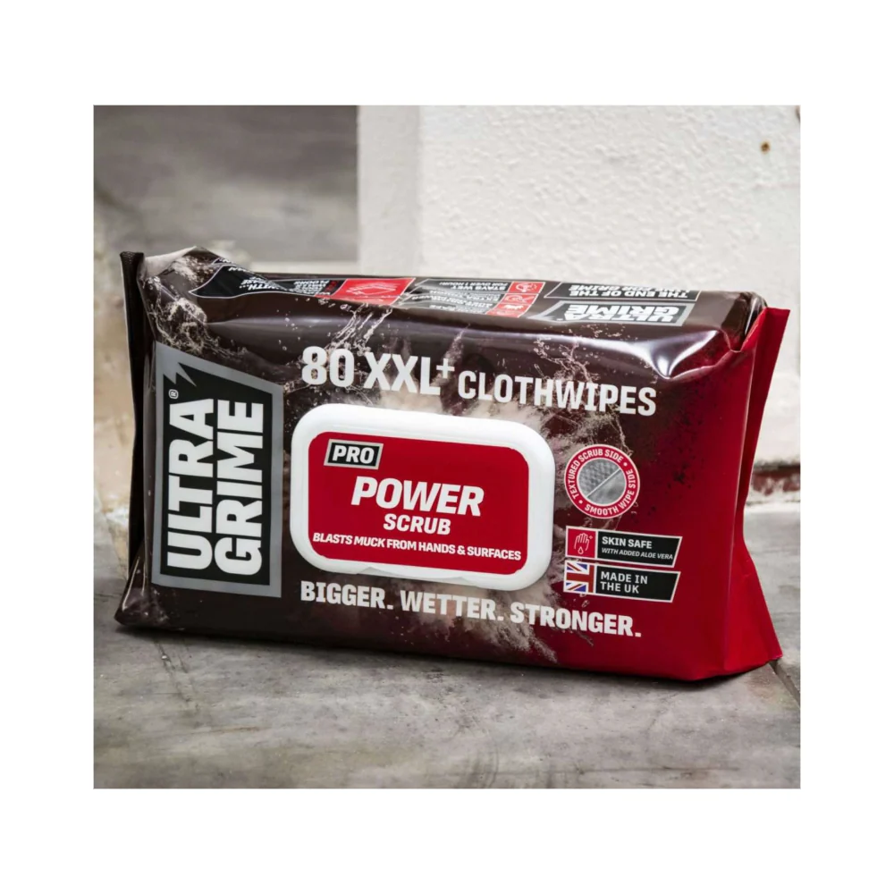 UltraGrime Power Scrub XXL Wipes 80 Pack - Image 4