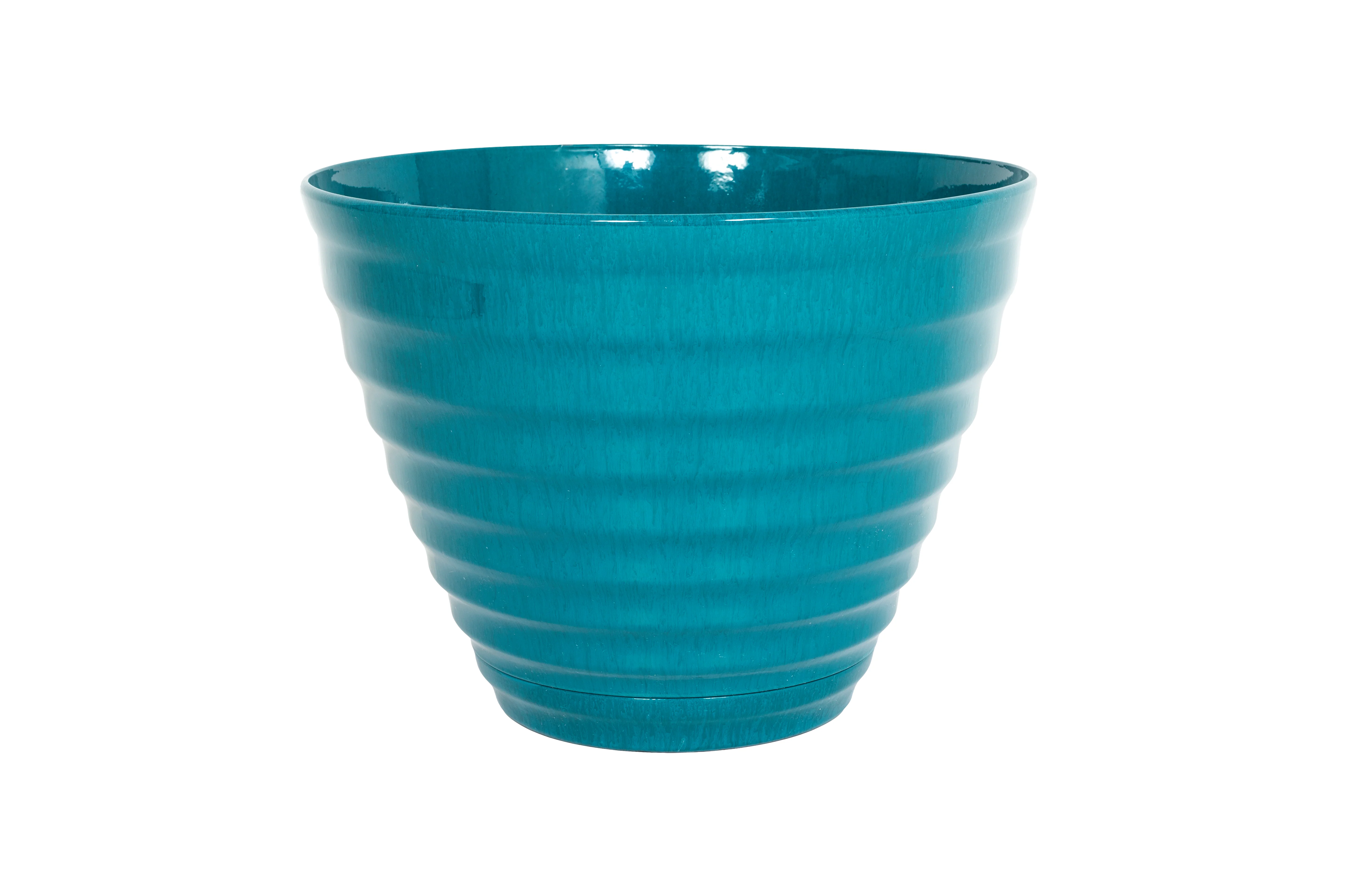 Vale Planter and Saucer Teal 40cm Plant Pot