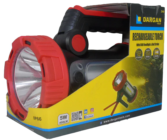 Z40 Rechargeable Torch with Floodlight & Red Strobe - Image 2